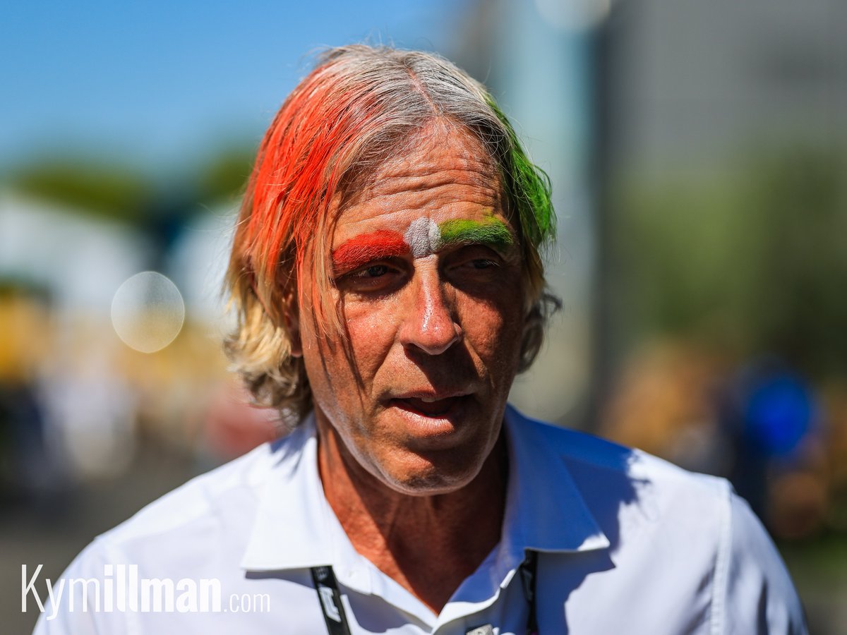 A BET IS A BET This is ESPN presenter Juan Fossaroli, sporting some Italian face paint around the paddock today. Why?
