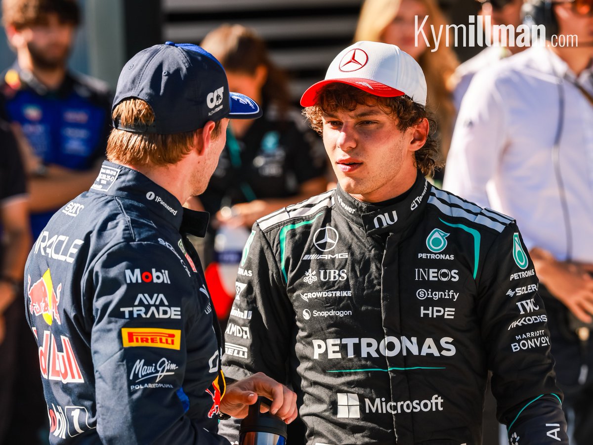 A CHAMP'S DEBRIEF Kimi Antonelli shared a chat with 4-time World Champion Max Verstappen in parc ferme following a very