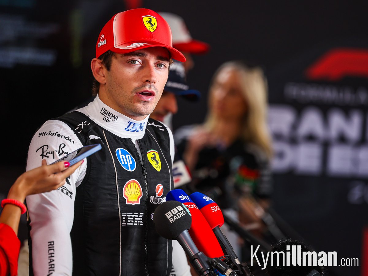 A STRONG RETURN Charles Leclerc went long on his opening stint, leading the race for large periods. The Ferrari pit wal