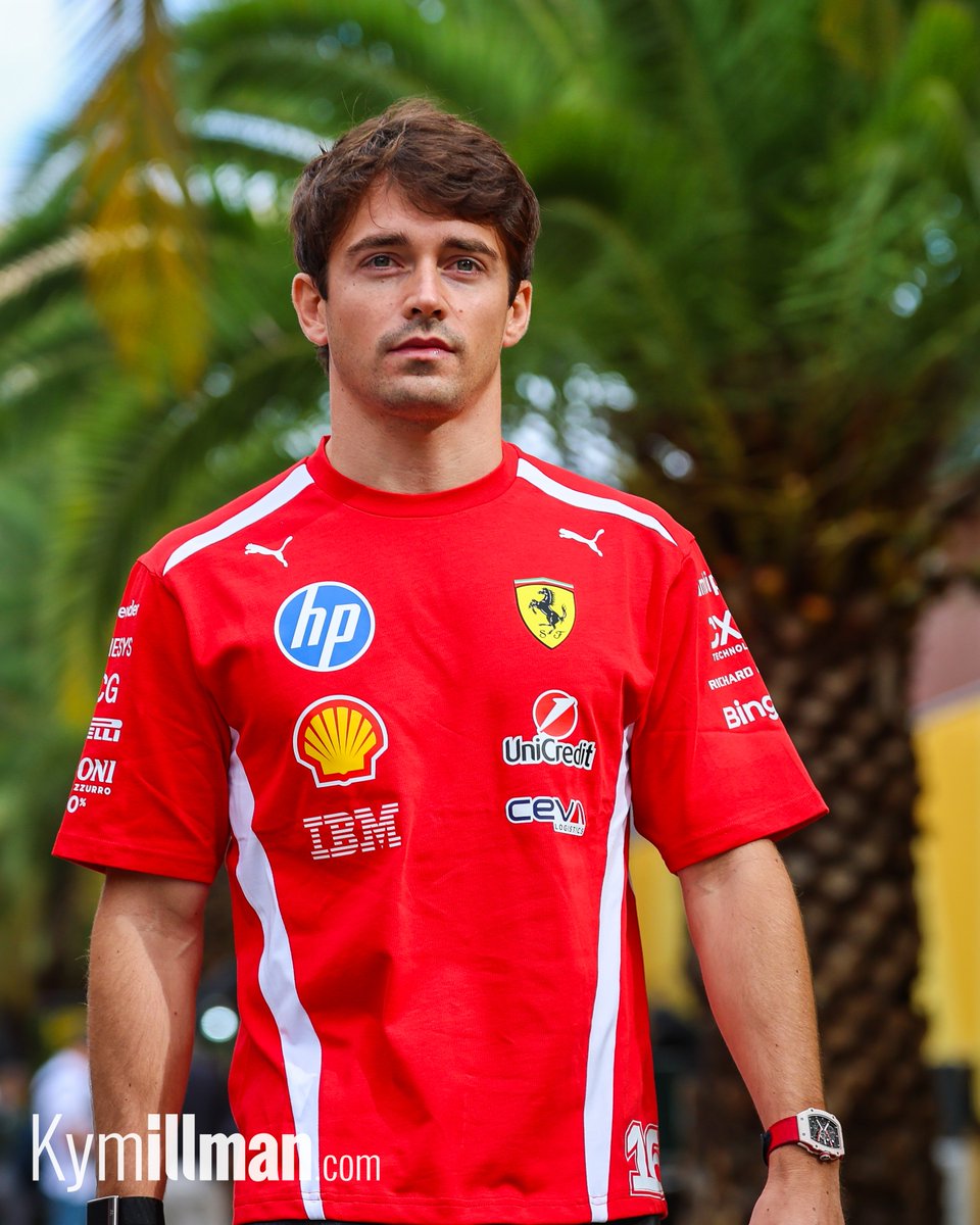 BACK BEHIND THE WHEEL Here's Charles Leclerc arriving at the Madring following last weekend's 60g crash at Monza. He is