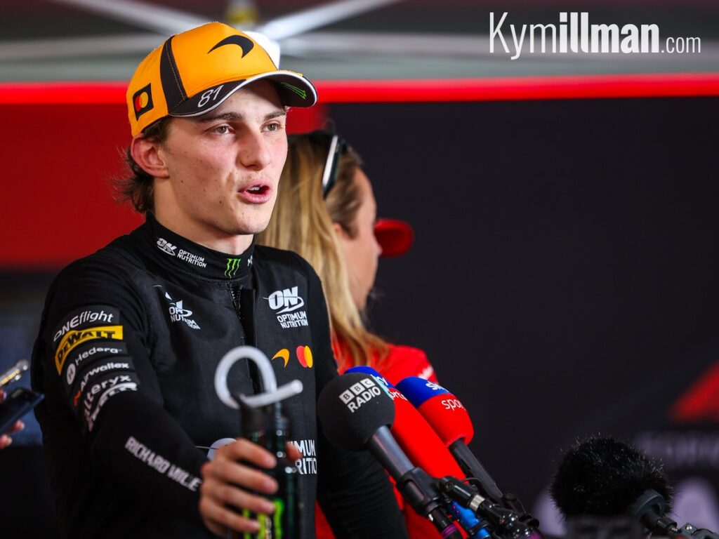 CARRYING DAMAGE Oscar Piastri made contact with George Russell in the early stages of the Grand Prix, leaving him with