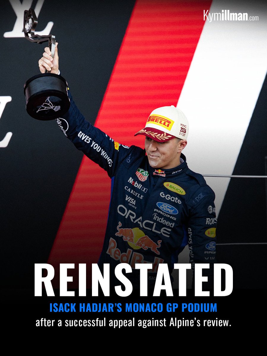 HADJAR'S MONACO PODIUM REINSTATED The International Court of Appeal has ruled in favour of McLaren and Red Bull, who ap