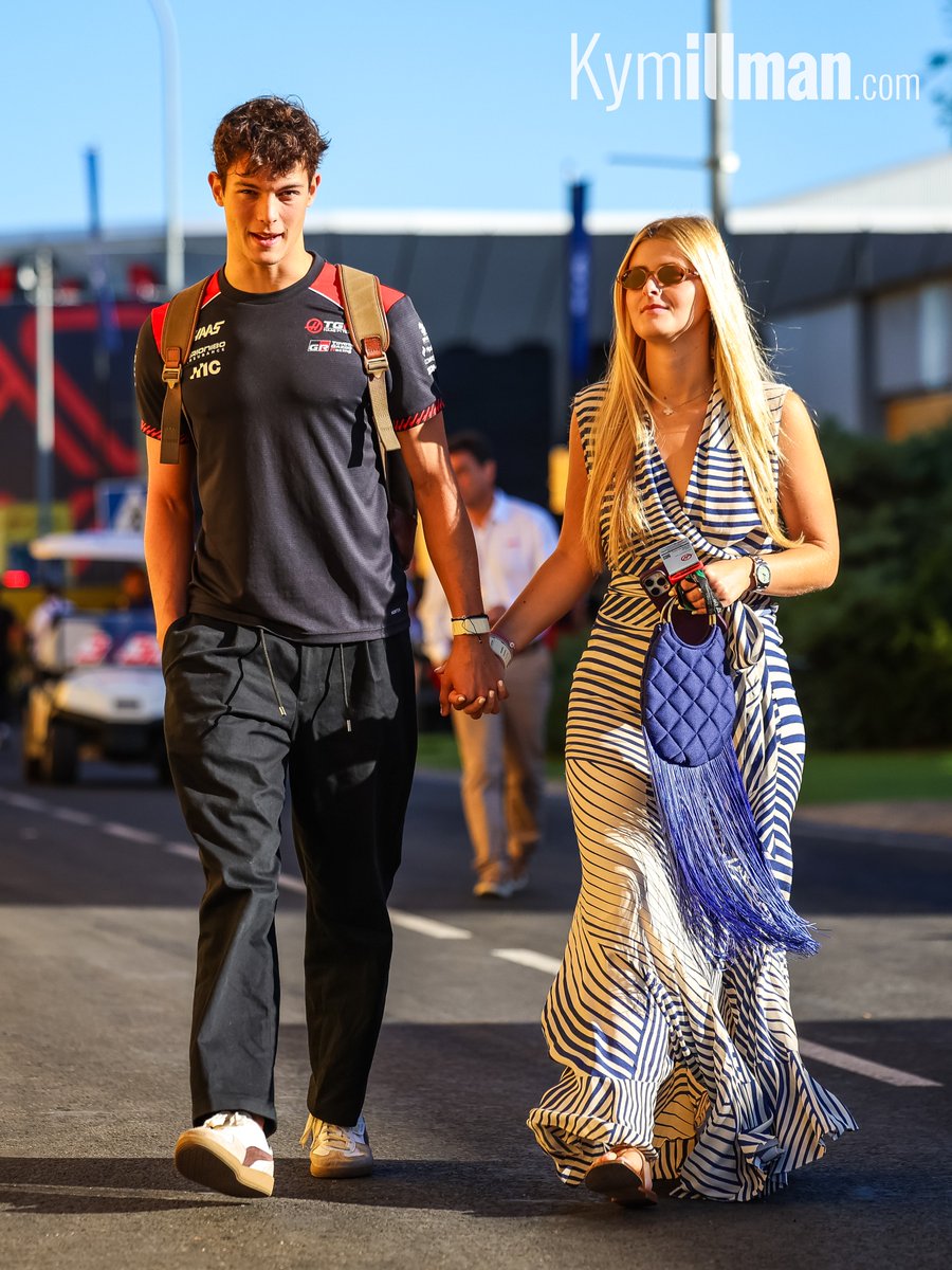 MORNING GLOW Oliver Bearman arrived at the track with his girlfriend, Alicia, this morning. The pair glowed in the Madr