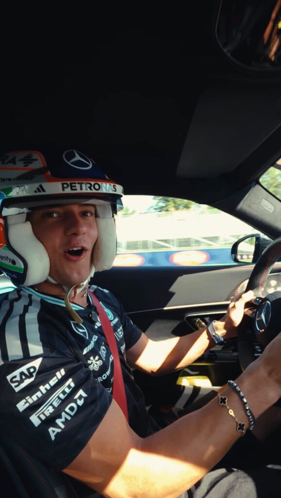 Kimi Antonelli at the wheel of a road car
