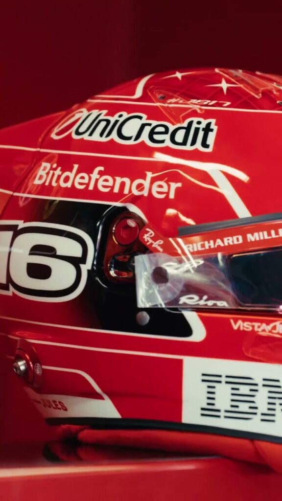 Charles Leclerc's Monza 2026 Ferrari helmet: crown stars, number 16 and the JULES inscription