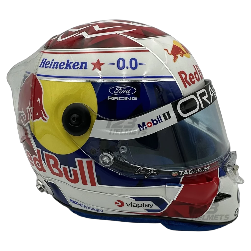 Max Verstappen 2026 F1 replica helmet — right side view, collector display model