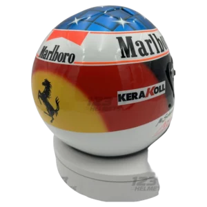 Michael Schumacher 2000 Ferrari F1 replica helmet — back view, collector display model