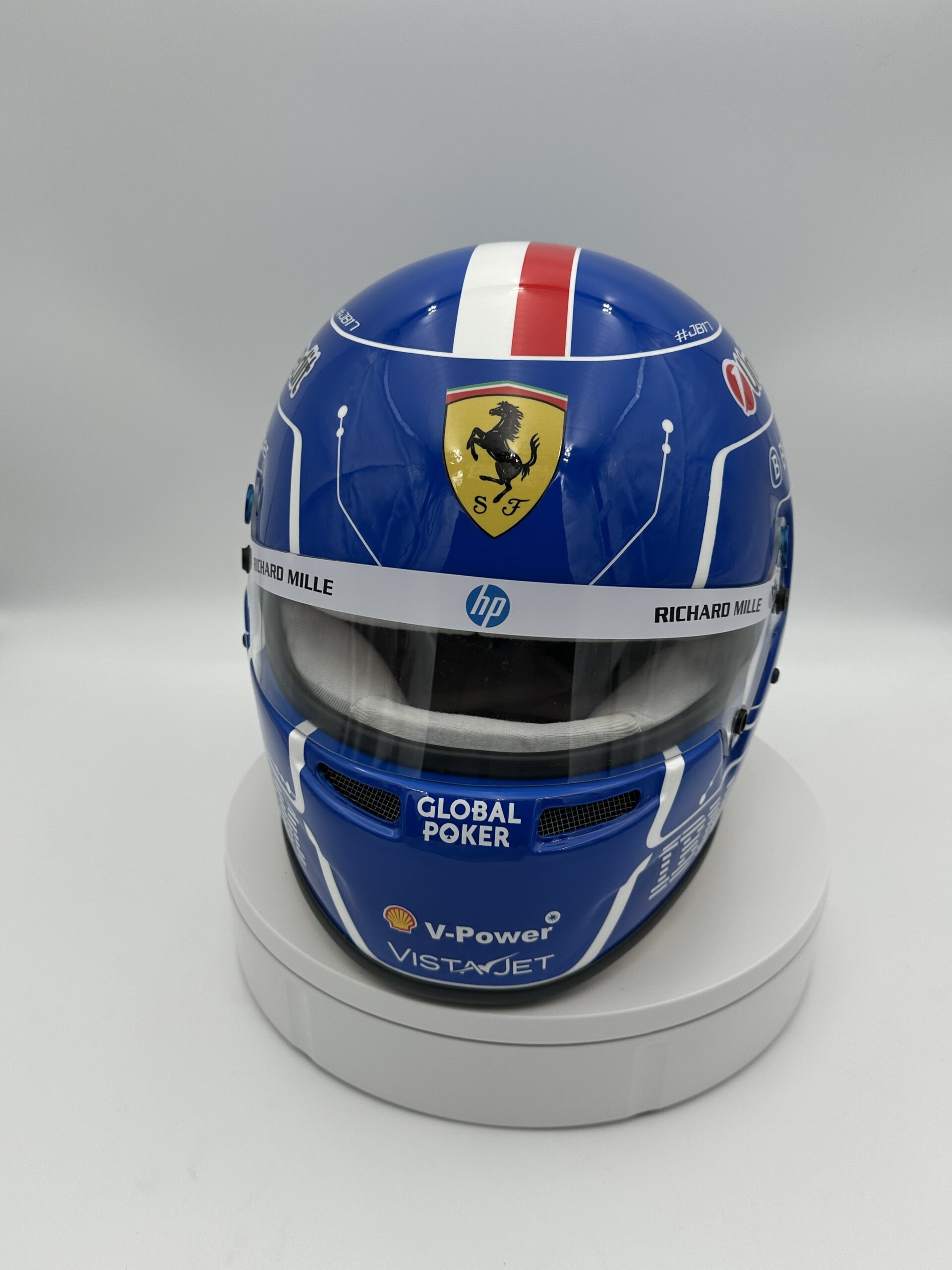 Charles Leclerc 2025 Miami GP full-size 1:1 F1 replica helmet, display and collector piece, studio photo on white background