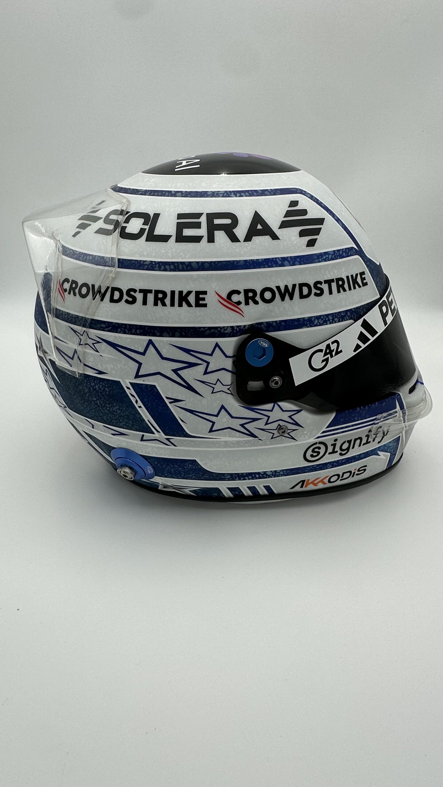 Kimi Antonelli 2026 GP Monaco full-size 1:1 F1 replica helmet, display and collector piece, studio photo on white background