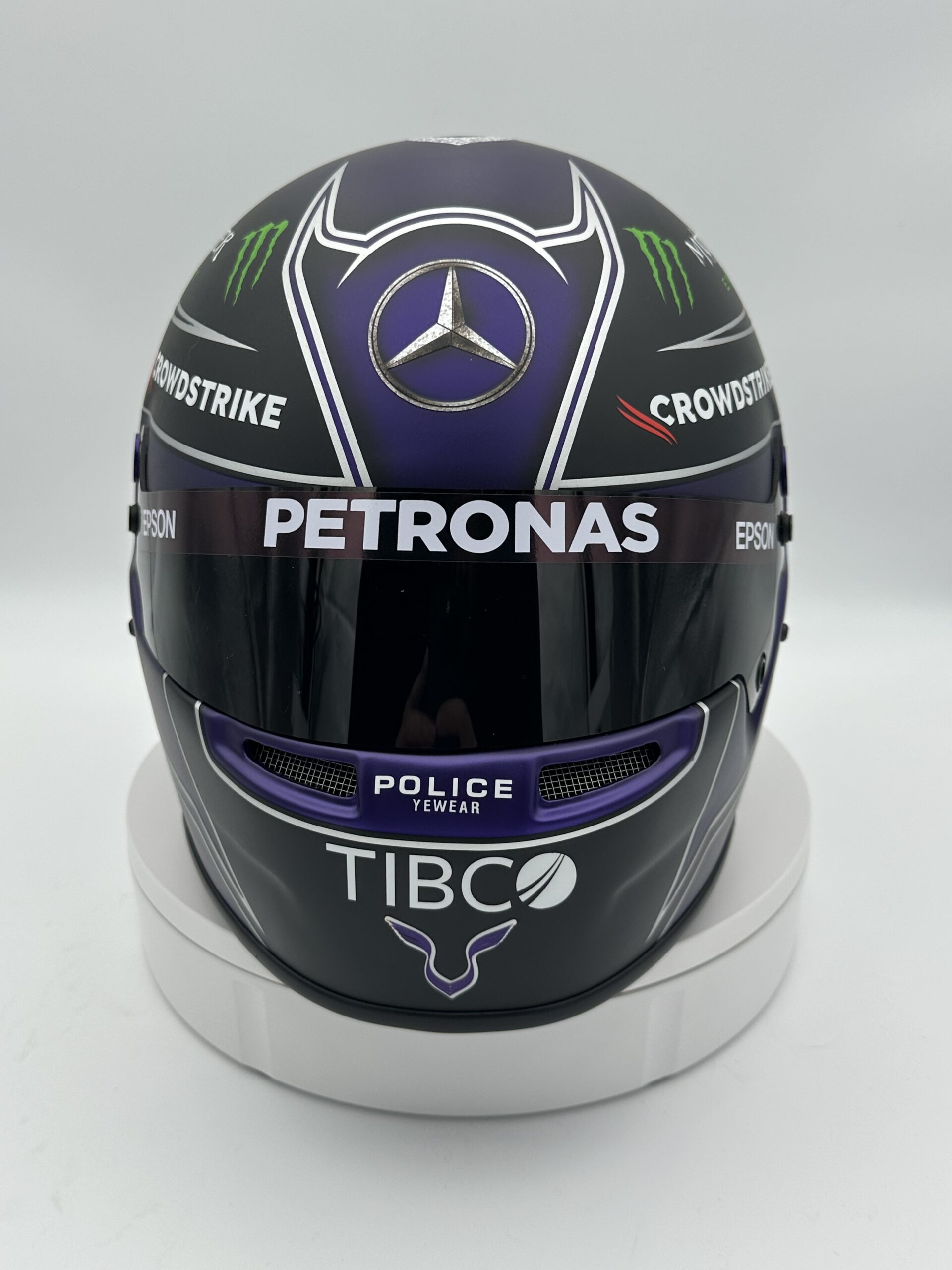 Lewis Hamilton 2021 full-size 1:1 F1 replica helmet, display and collector piece, studio photo on white background