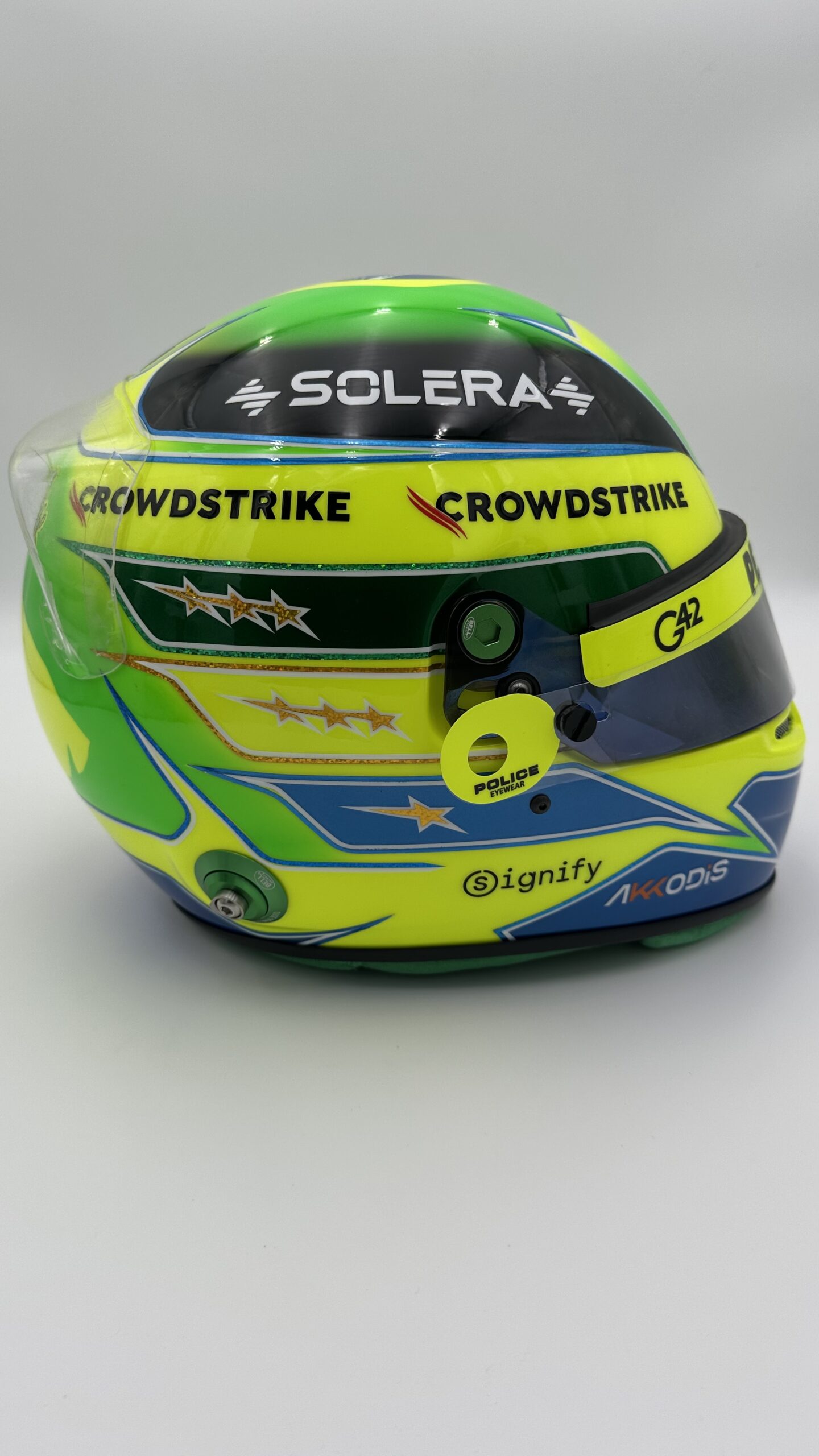 Lewis Hamilton 2024 GP Brazil full-size 1:1 F1 replica helmet, display and collector piece, studio photo on white background