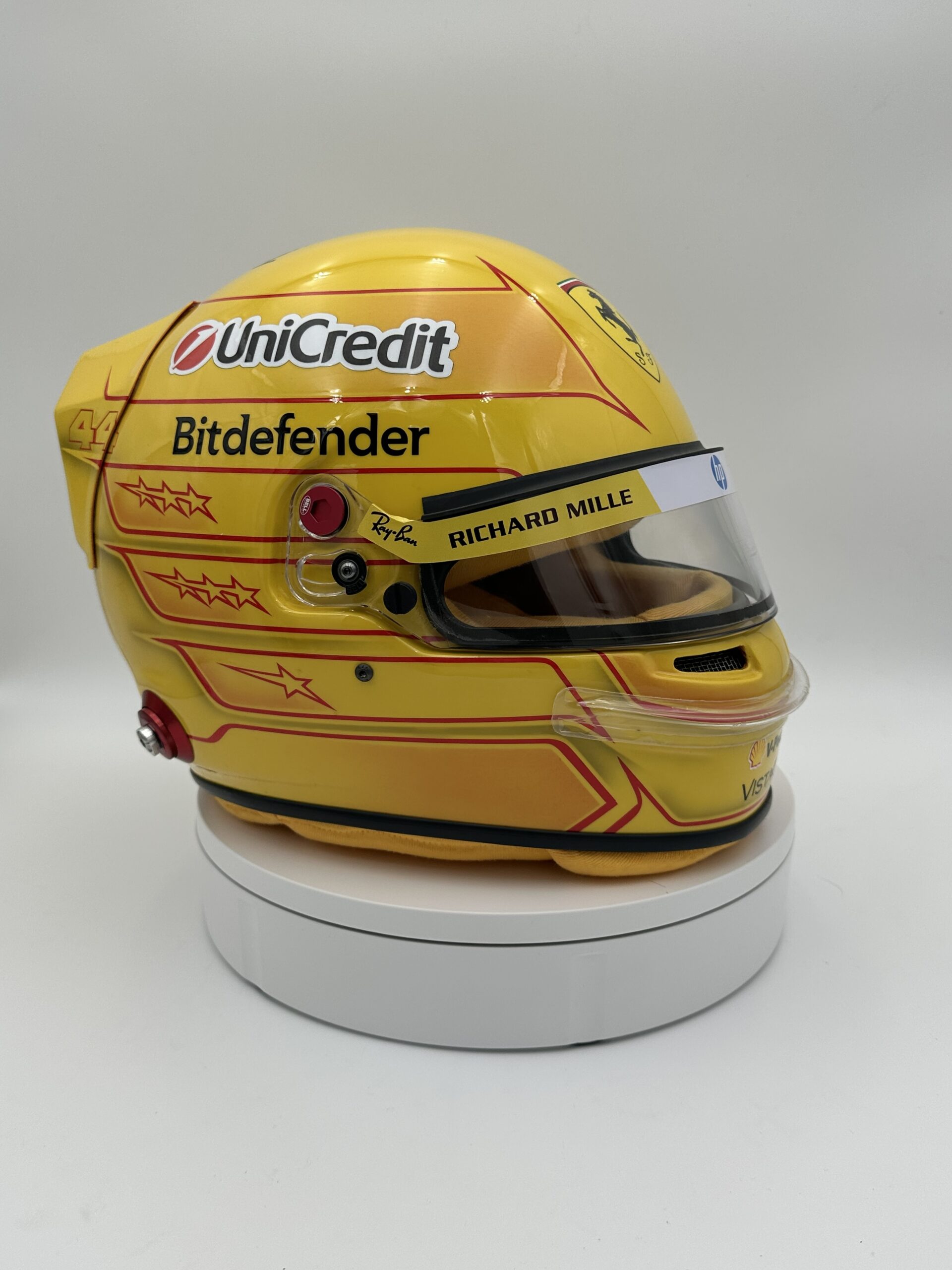 Lewis Hamilton 2026 full-size 1:1 F1 replica helmet, display and collector piece, studio photo on white background