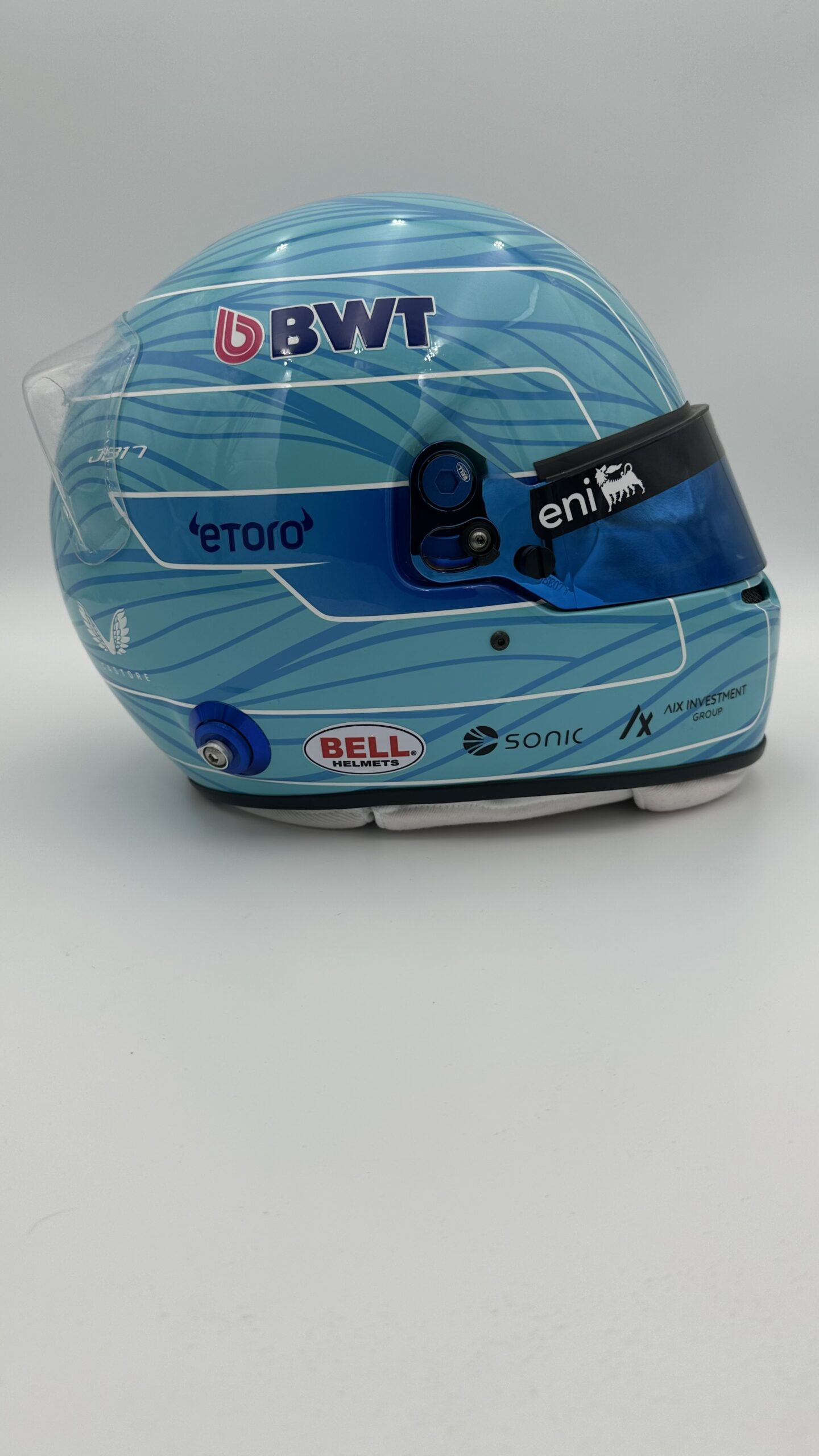 Pierre Gasly 2026 full-size 1:1 F1 replica helmet, display and collector piece, studio photo on white background