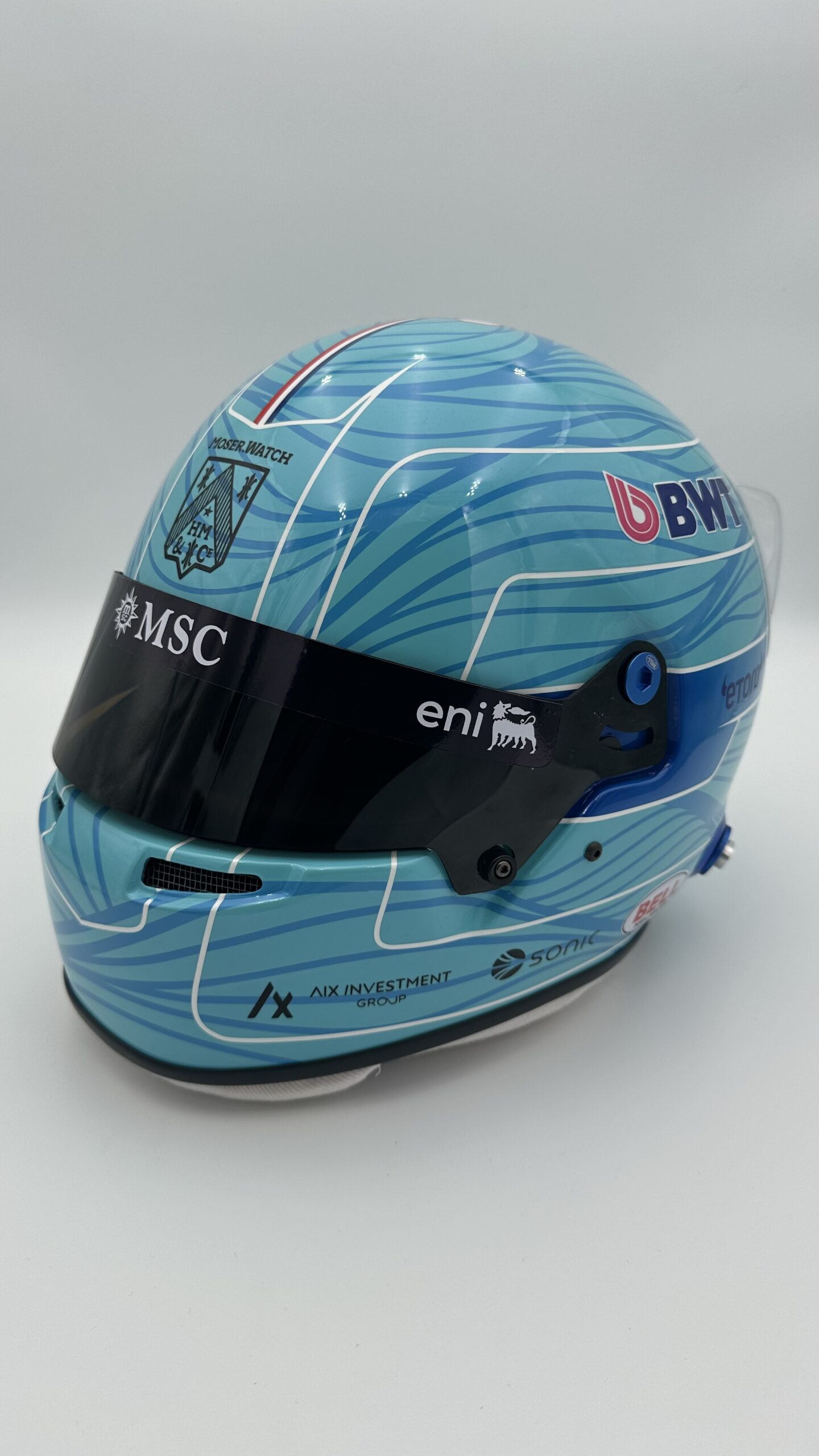 Pierre Gasly 2026 full-size 1:1 F1 replica helmet, display and collector piece, studio photo on white background