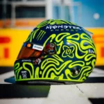 Lando Norris 2026 Monza GP helmet design — side view, visor to the left, reference for the 1:1 display replica