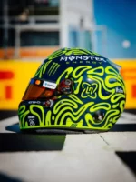 Lando Norris 2026 Monza GP helmet design — side view, visor to the left, reference for the 1:1 display replica