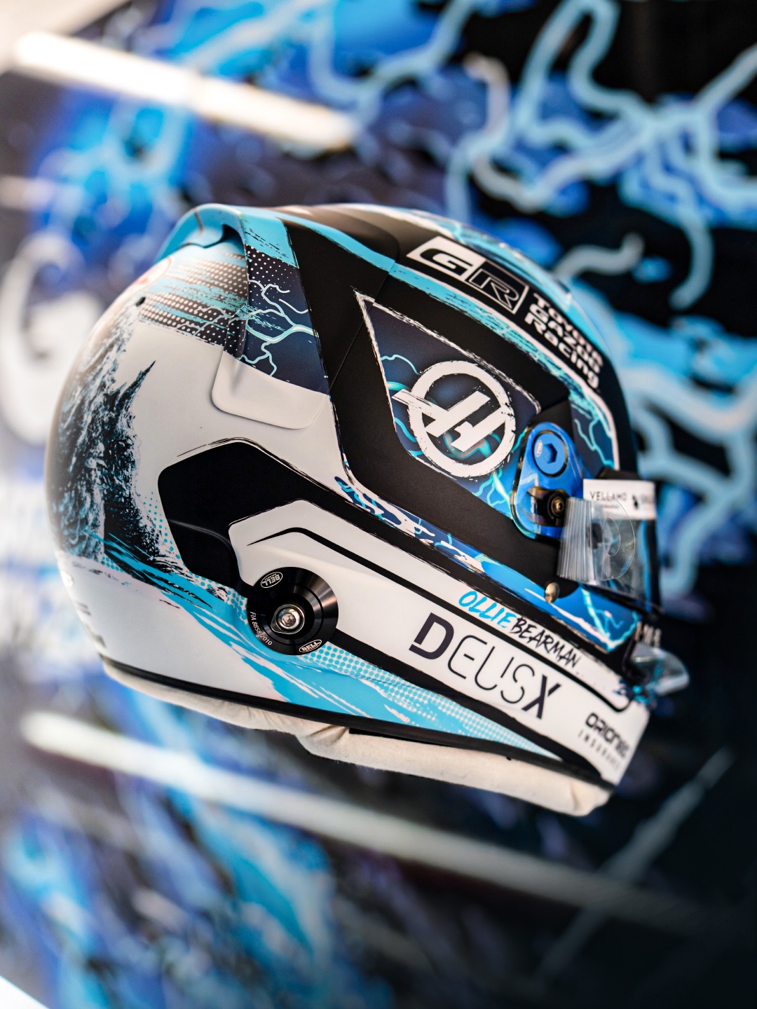 Oliver Bearman's Godzilla helmet for the United States Grand Prix in Austin