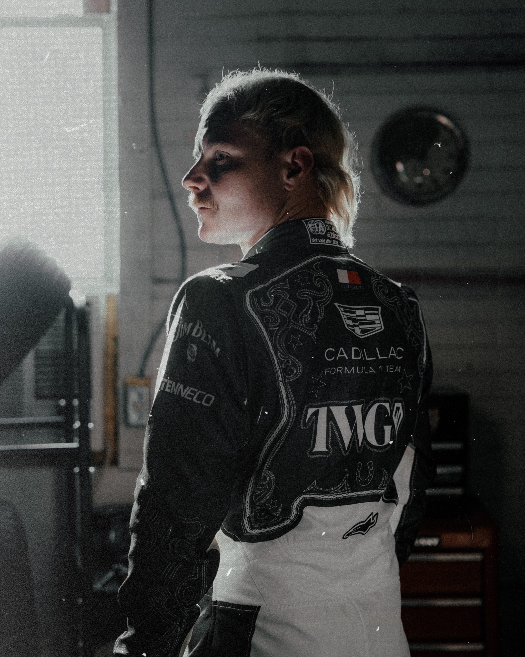 Valtteri Bottas in Cadillac's western-stitched Austin race suit
