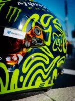 Lando Norris 2026 Monza GP helmet design — close-up of the visor side, reference for the 1:1 display replica