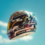 Kimi Antonelli's 2025 Miami GP helmet photographed side on against a blue sky