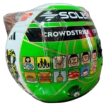 Kimi Antonelli 2026 Monza GP F1 replica helmet — green rear three-quarter view, collector display model